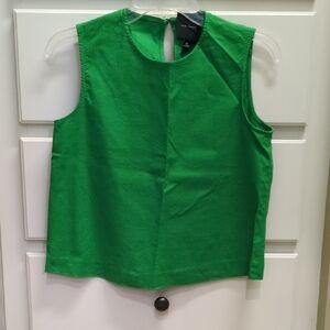 Alex Marie Green Linen Sleeveless Tank, Size XS